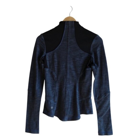 Lululemon Forme Jacket Size 4 Blue Slub Denim Limitless Blue / Black - Picture 6 of 12